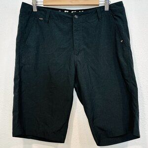 FOX Racing Shorts Dark Charcoal Grey Polyester Mens Size 33 with 12 Inch Inseam
